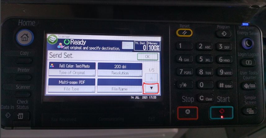 Scan ricoh MP 2501sp
