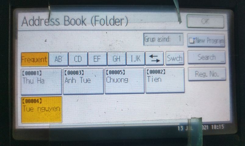 account Ricoh MP 2501sp