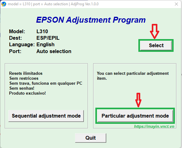 reset epson l310